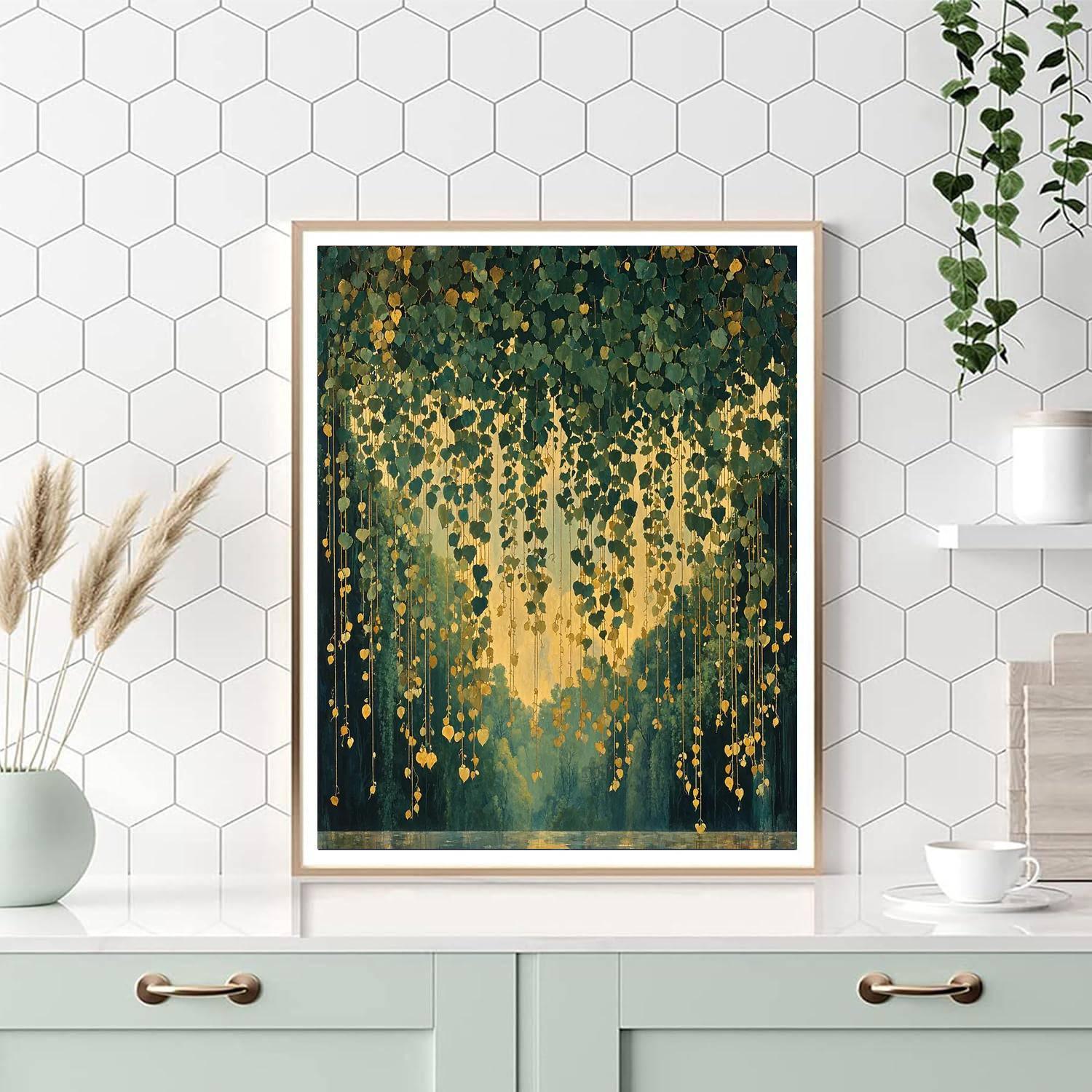 Alphonse Mucha Inspired Symphony Of Leaves  DIY Paint By Numbers