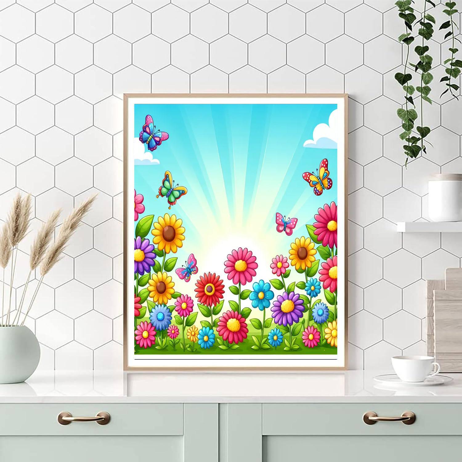 Rainbow Garden Of Butterflies DIY Paint By Numbers