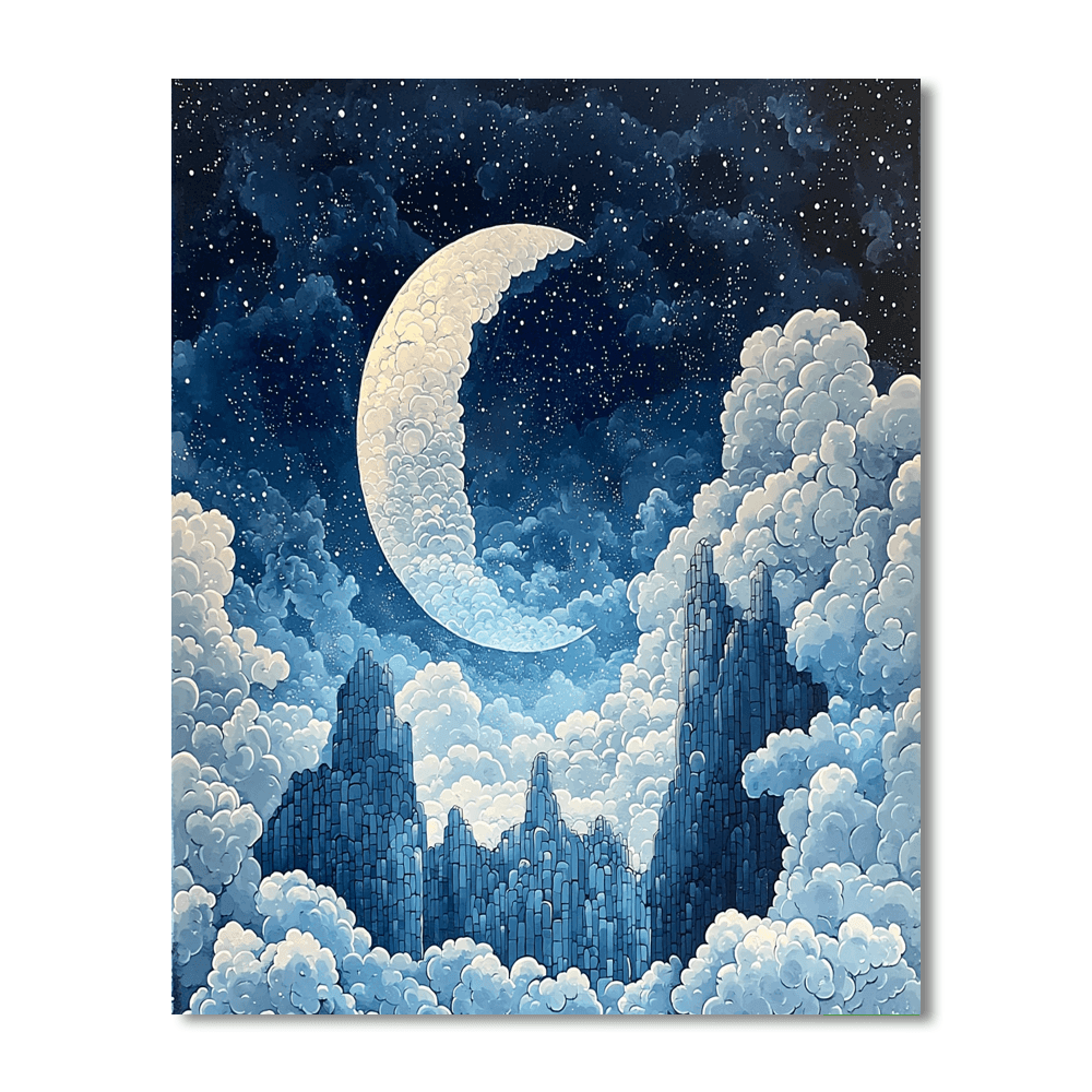 René Magritte Inspired Lunar Lullaby  Paint By Color