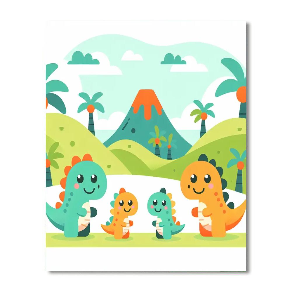 Dinosaurs In The Lost Valley Numbered Painting Kits