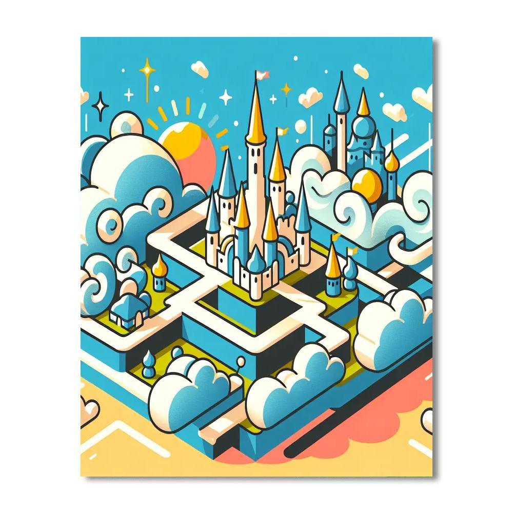 Fantasy Cloud Kingdom Numbered Painting Kits