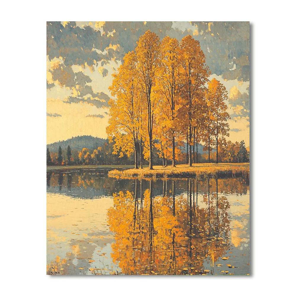George Inness Inspired Peaceful Autumn Serenity  Number Painting