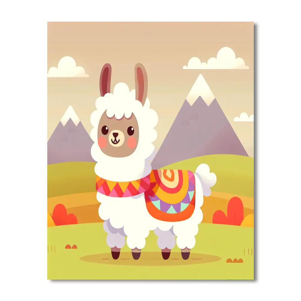Lovable Llama Paint By Numbers Art