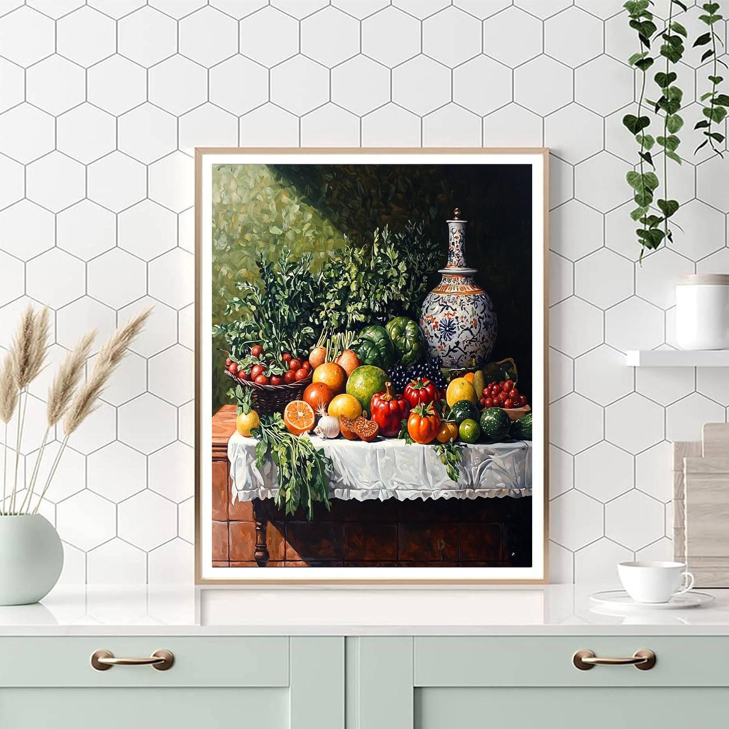 Juan Sánchez Cotán Inspired Colorful Garden Feast  Paint By Numbers