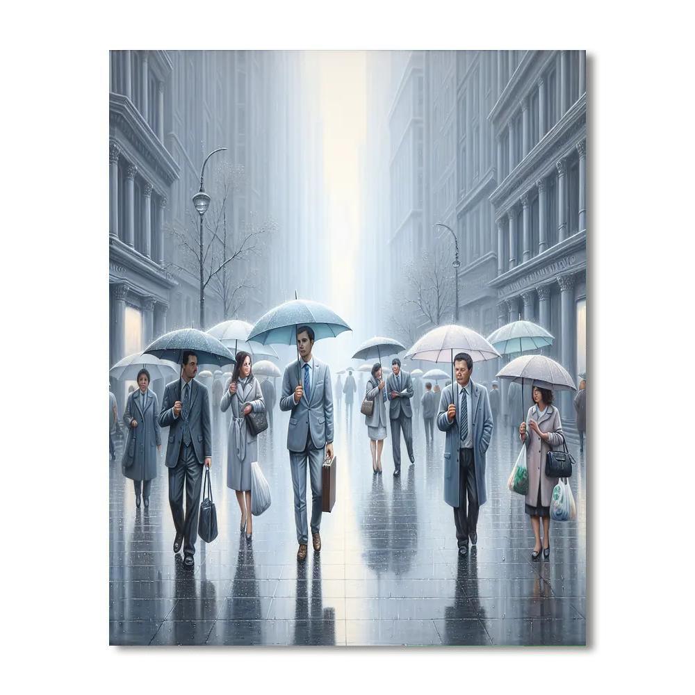 Rainy Day Stroll Paint By Number