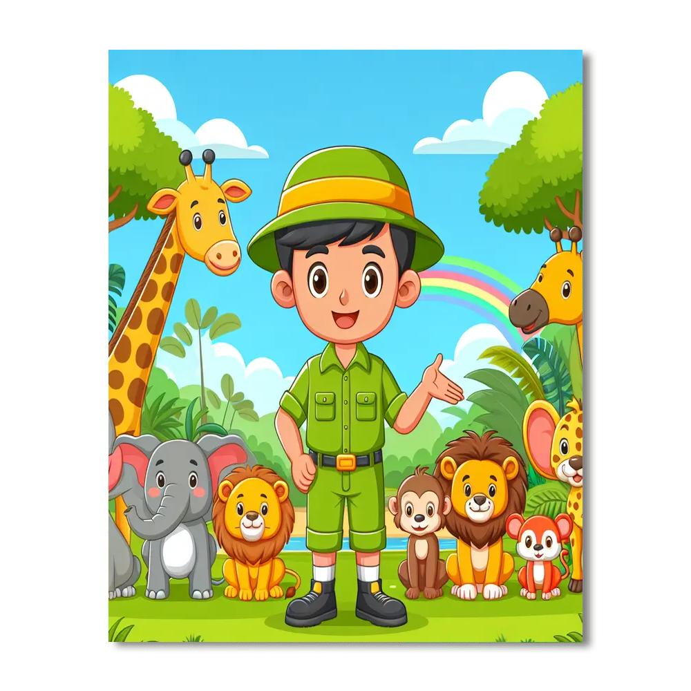 Zesty Zookeeper Paint By Numbers Art