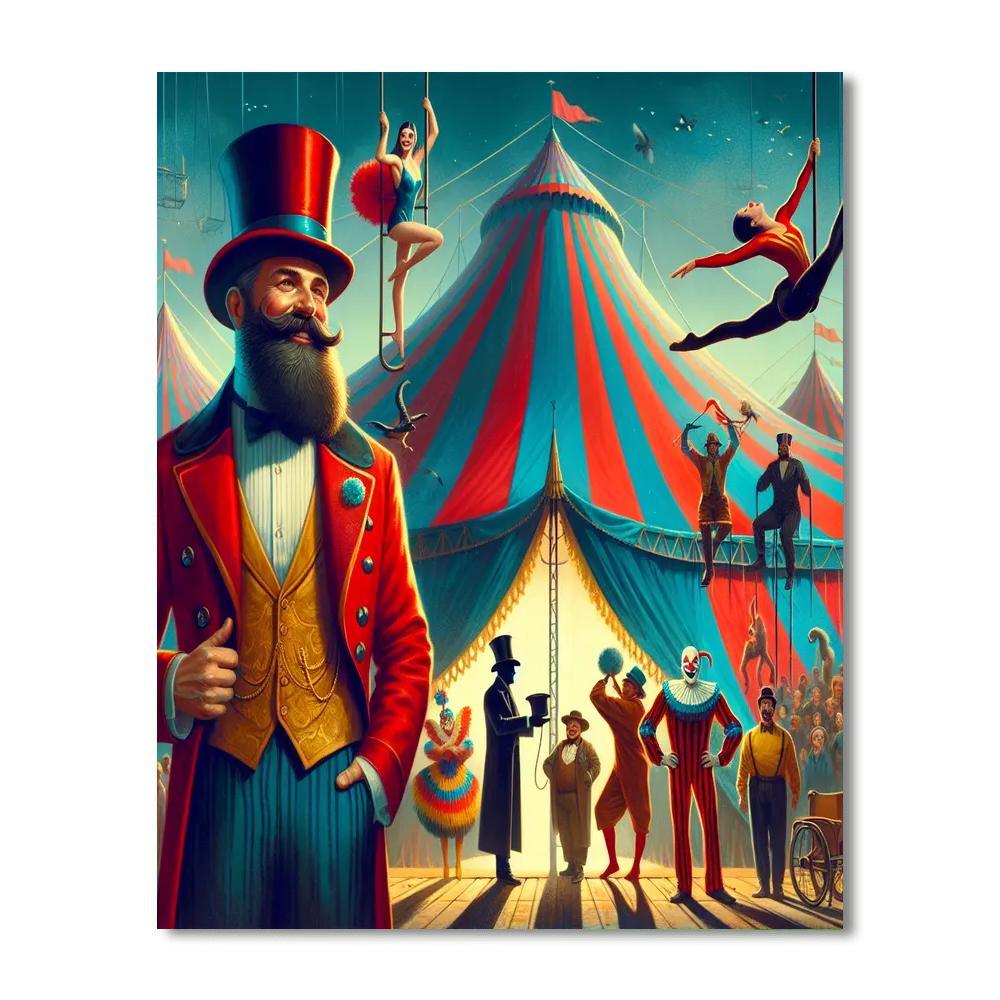 Vintage Circus Nostalgia Numbered Painting Kits