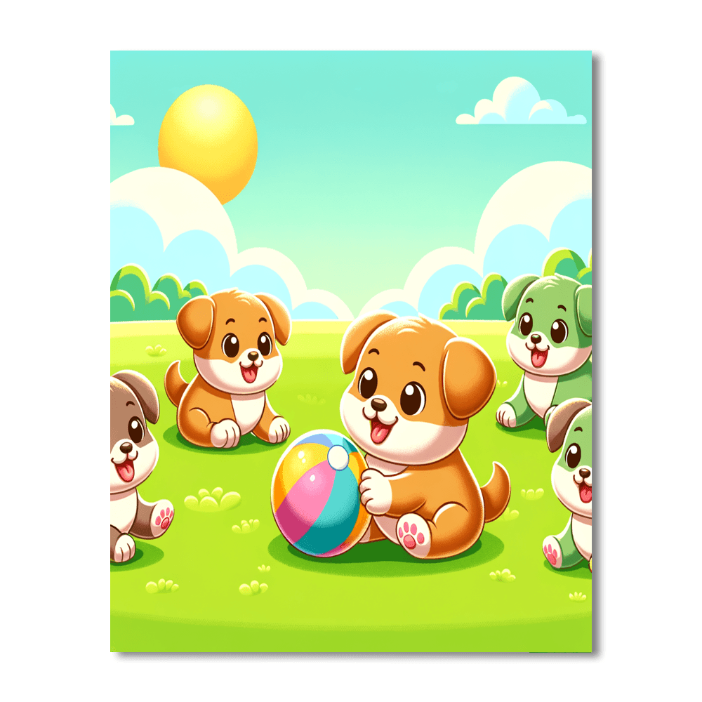 Puppy Playtime Paint By Color