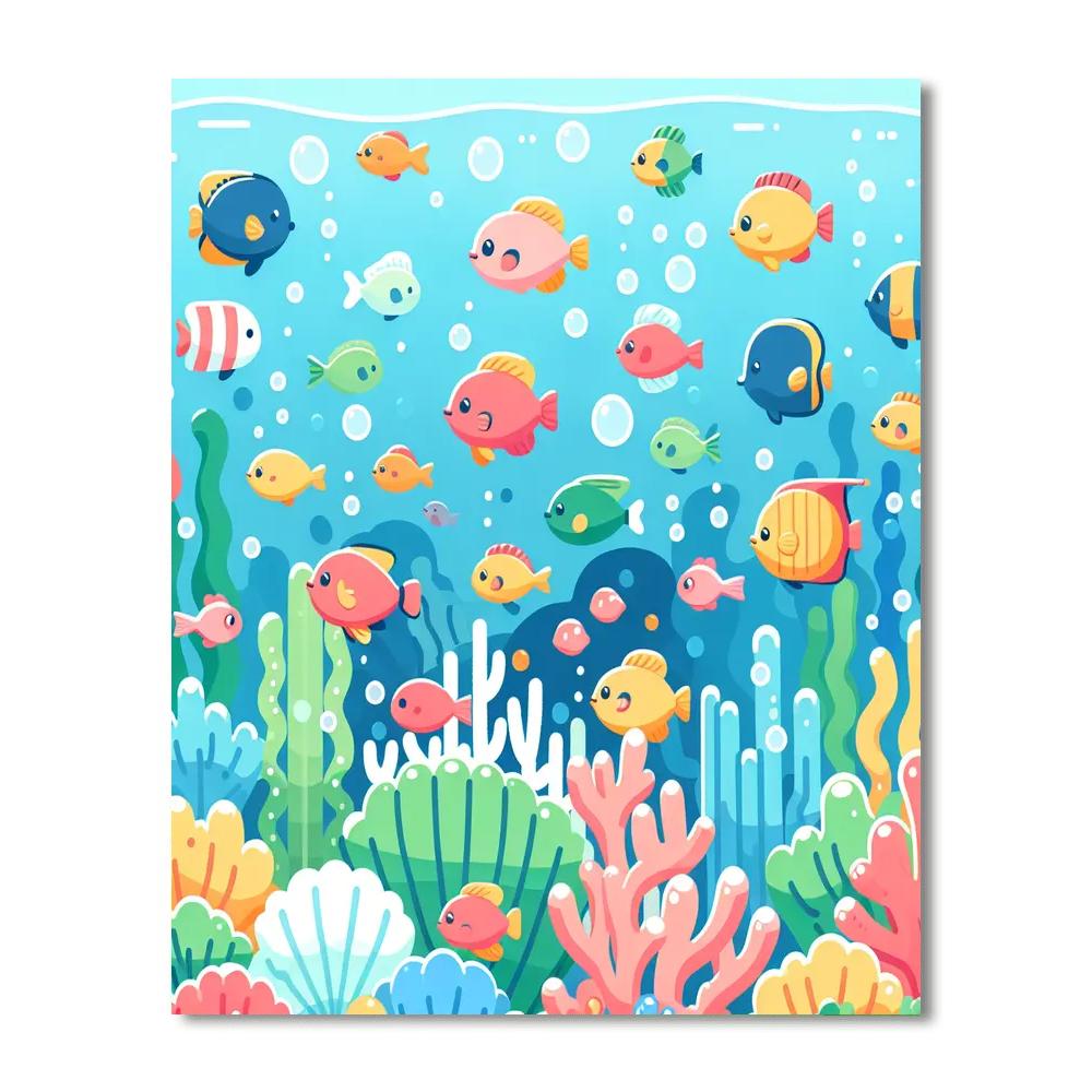 Tropical Fish Frenzy Numbered Painting Kits