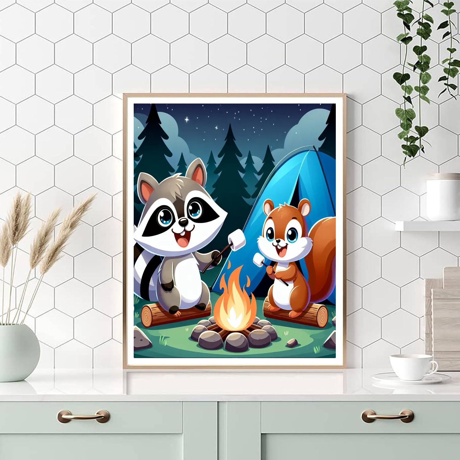 Cute Critter Campout Paint By Numbers