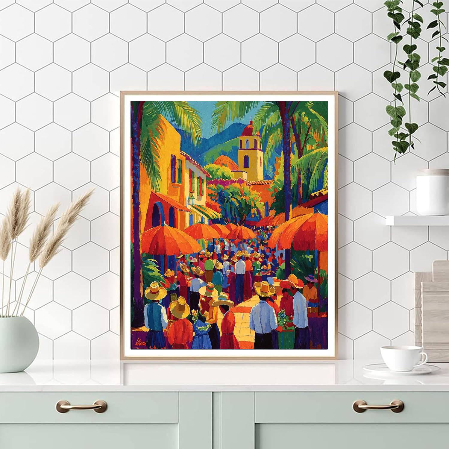 Diego Rivera Inspired Vibrant Mexican Fiesta  Paint By Numbers