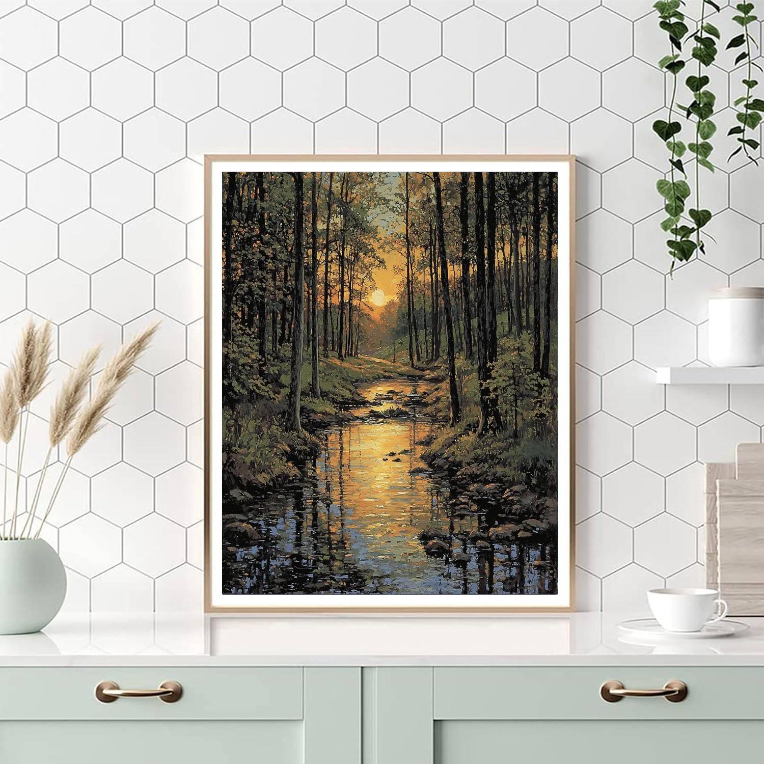 Andrew Wyeth Inspired Ethereal Forest At Dusk  Numbered Painting Kits