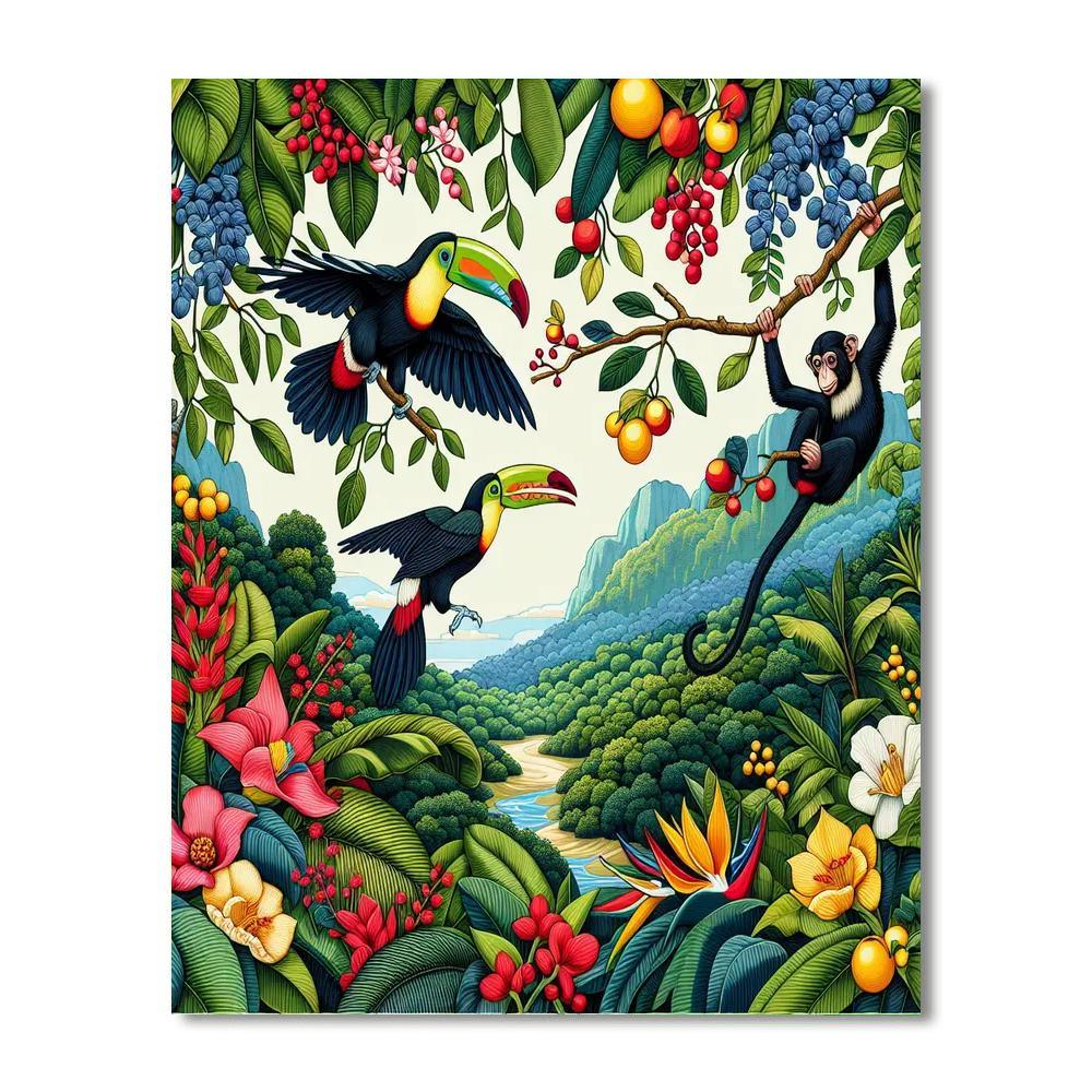 Radiant Jungle Escape Numbered Painting Kits