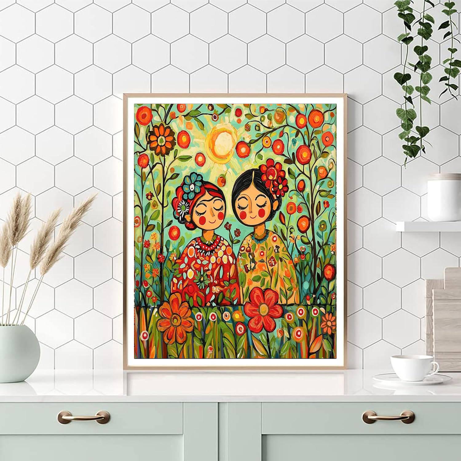 Frida Kahlo Inspired Friendship Blooms  Paint By Numbers