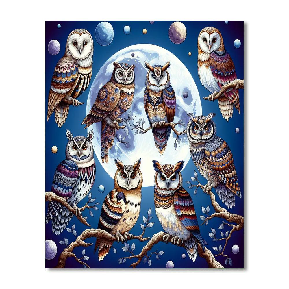 Whimsical Owl Symphony Painting By Numbers Kit