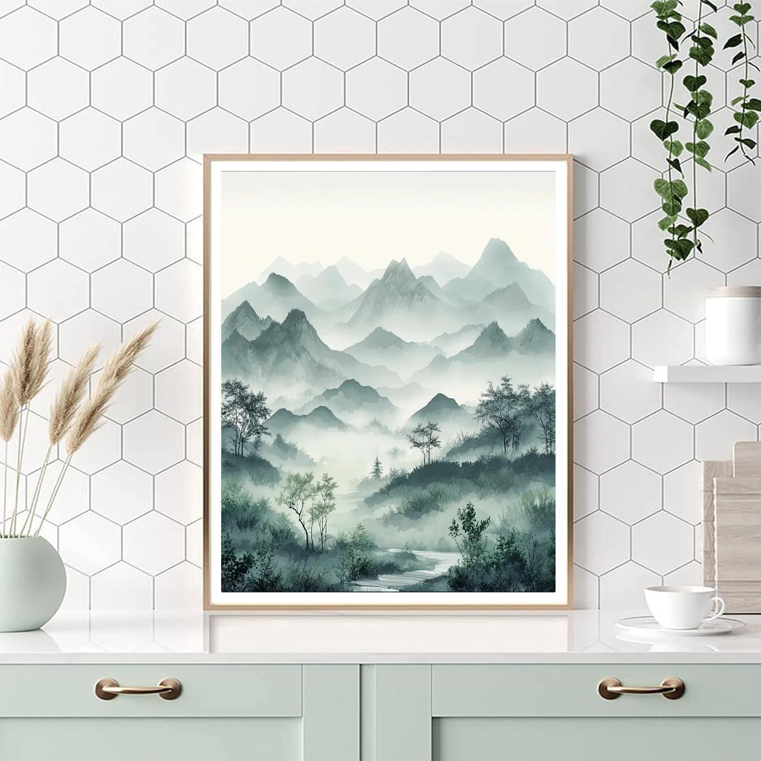 Zhao Mengfu Inspired Misty Harmony  Paint By Numbers