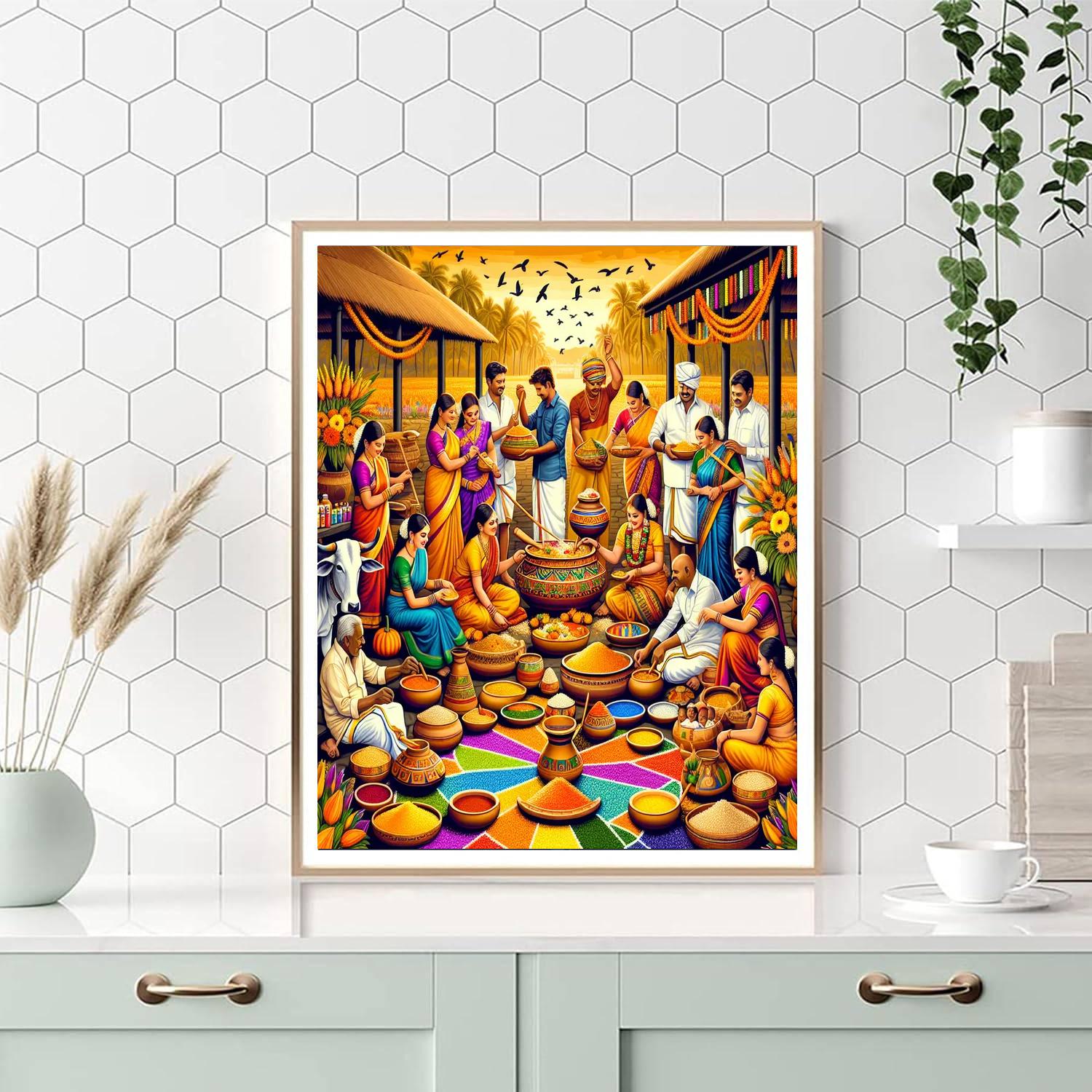 Pongal Festival - Chennai, India Painting Number Kit