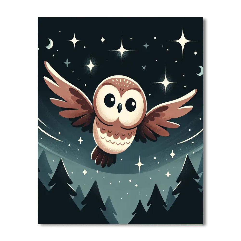 Owl's Midnight Adventure Paint By Numbers Kits