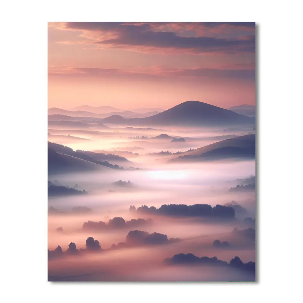Misty Morning Hills Painting By Numbers Kit