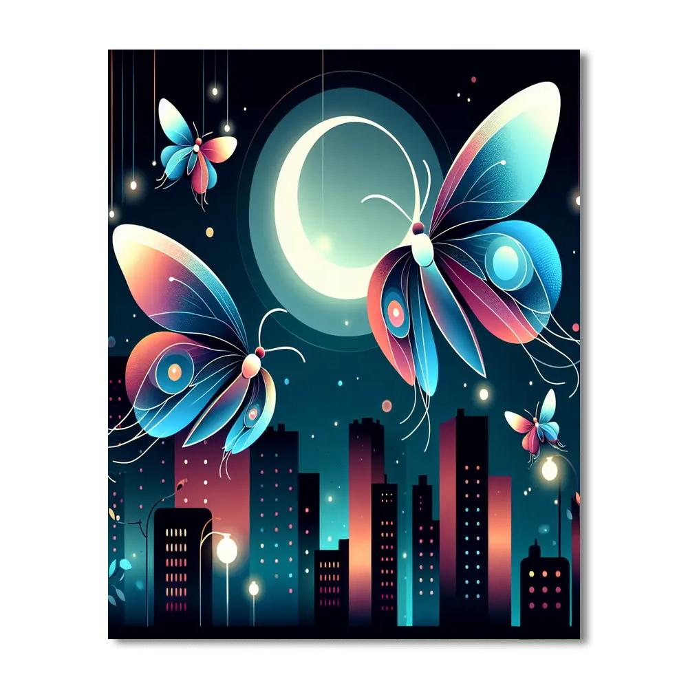Mystical Moth Metropolis Numbered Painting Kits