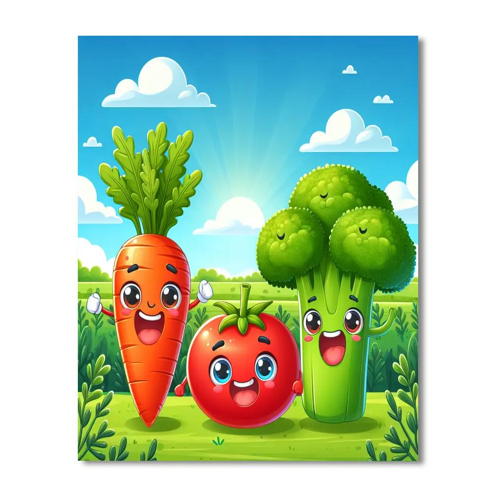 Silly Vegetable Characters Paint By Numbers Kits