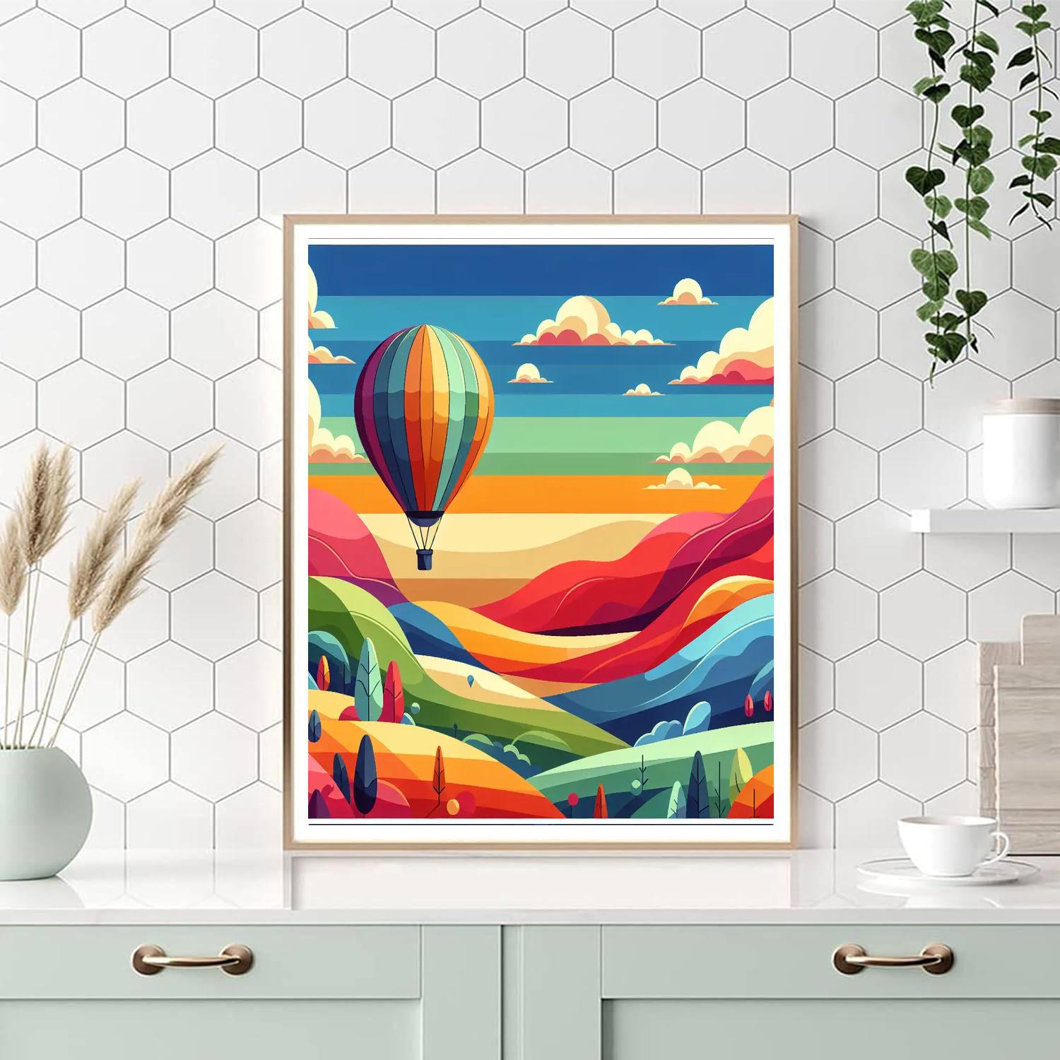 Dreamy Hot Air Balloon Ride Paint By Number