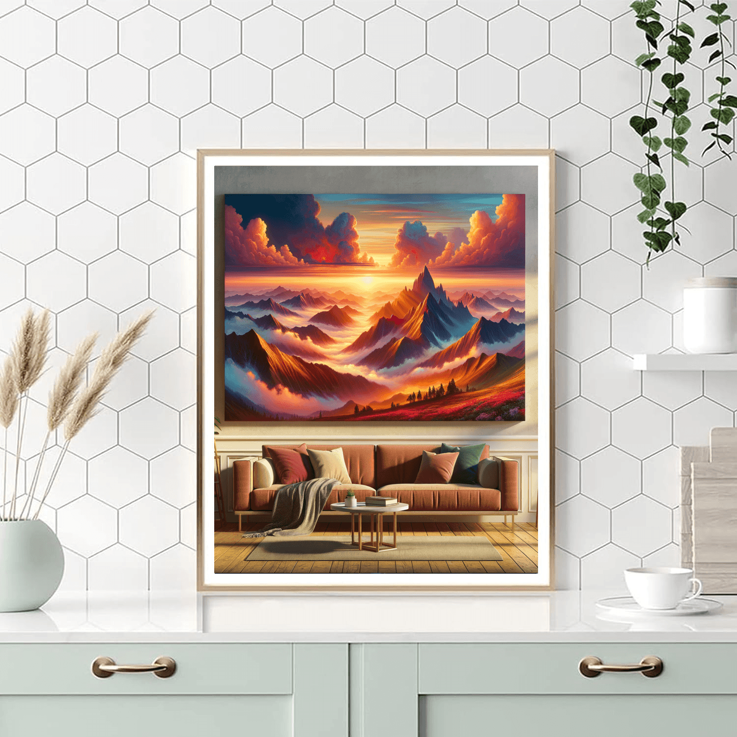 Morning Mountain Glow Paint By Color