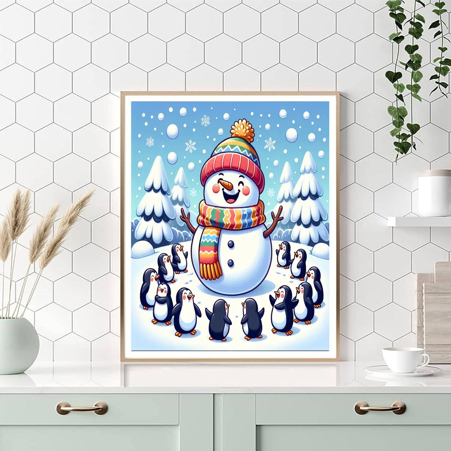 Charming Snowy Winter Painting Number Kit