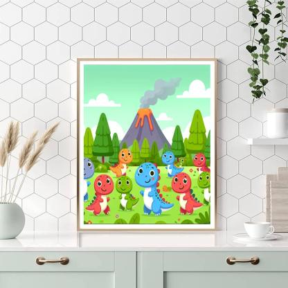 Adventures In Dino World Paint By Numbers Art