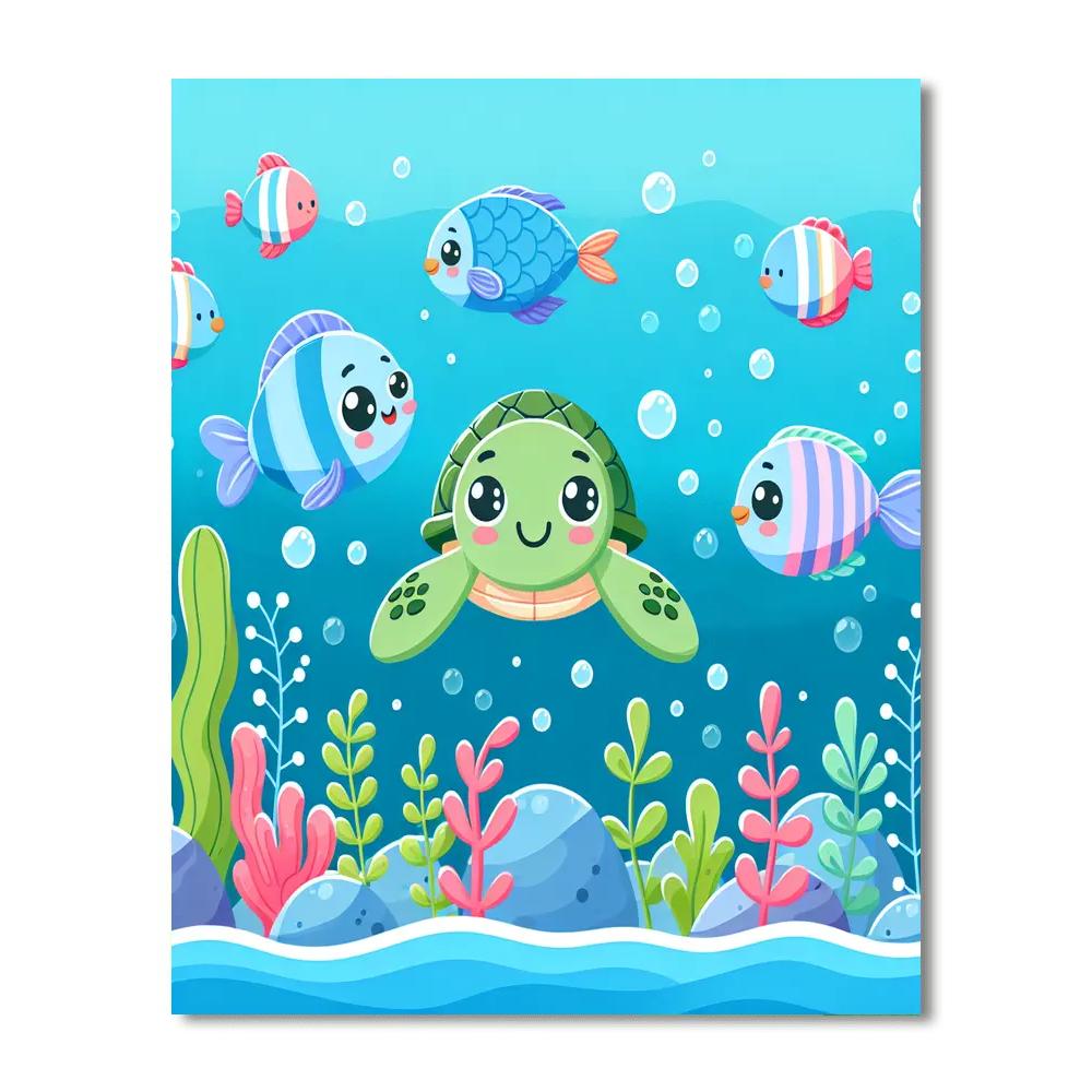 Charming Turtles Number Painting