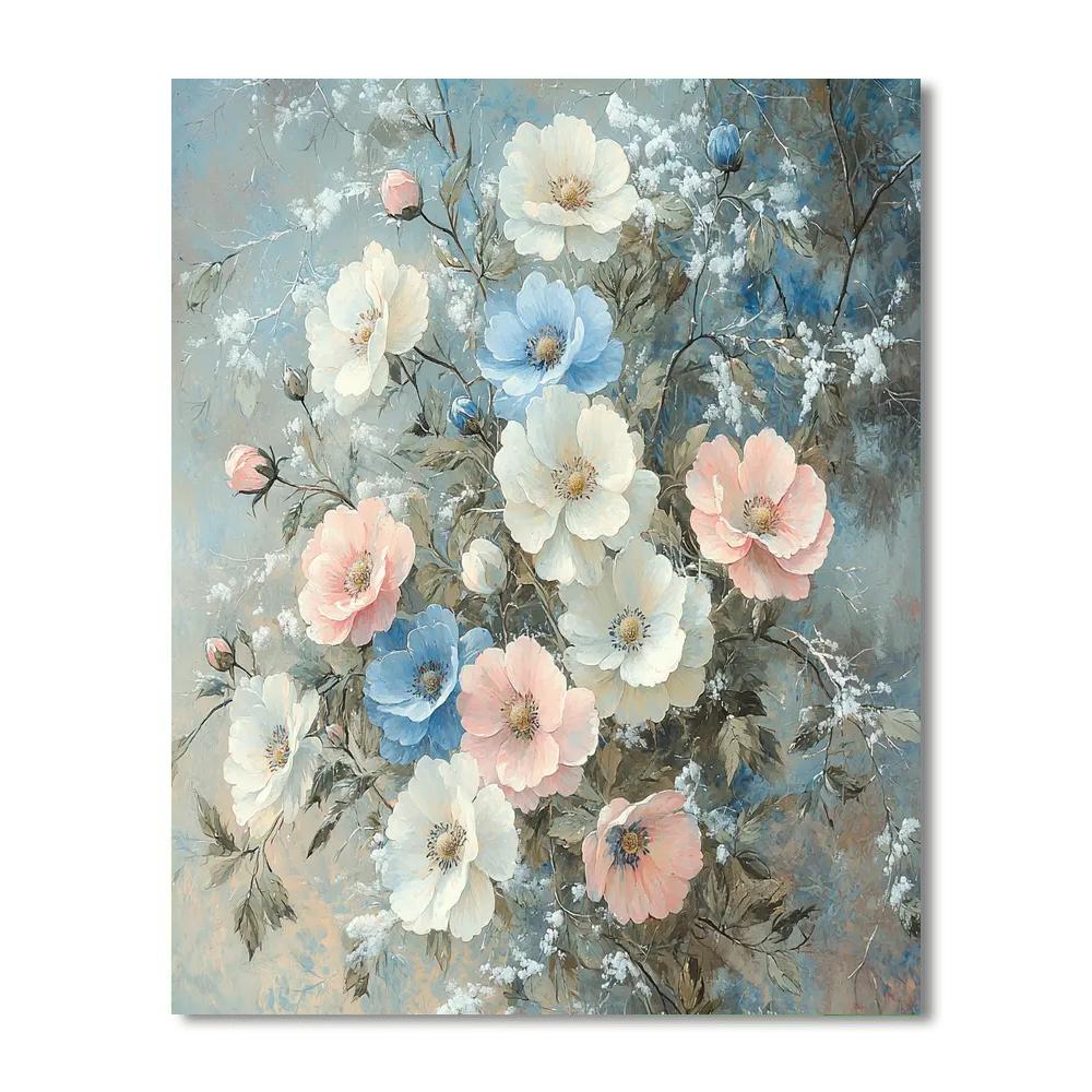 Leonardo Da Vinci Inspired Frosted Petals  Paint By Numbers Art