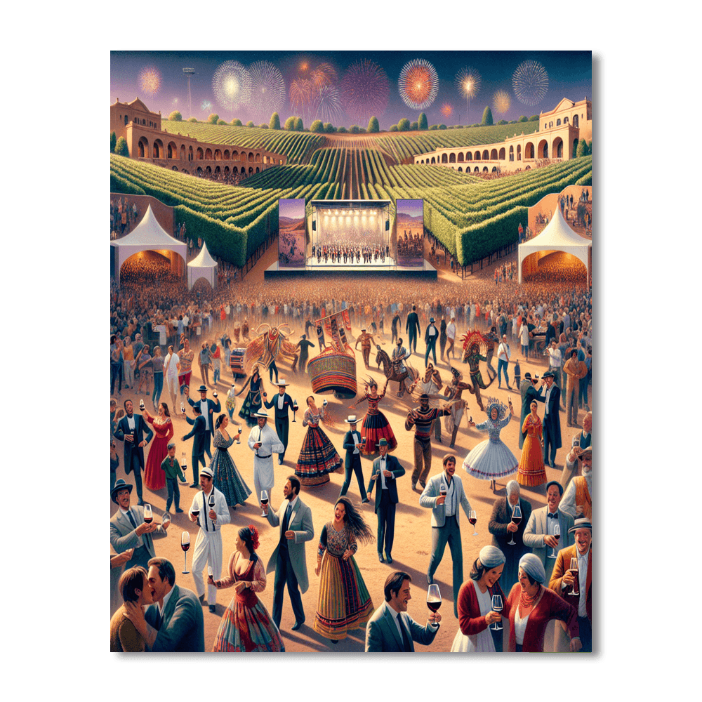 Grapes And Wine Festival - Argentina Paint By Numbers Kits