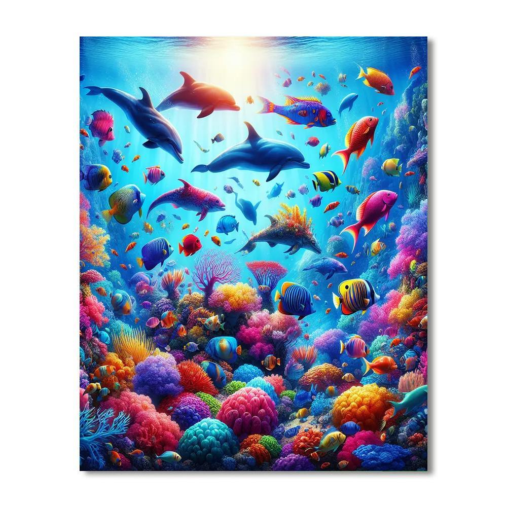 Magical Underwater Wonderland Number Painting