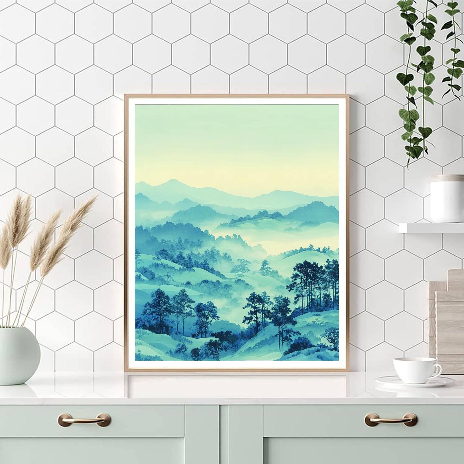 Utagawa Hiroshige Inspired Eternal Morning Mist  Number Painting