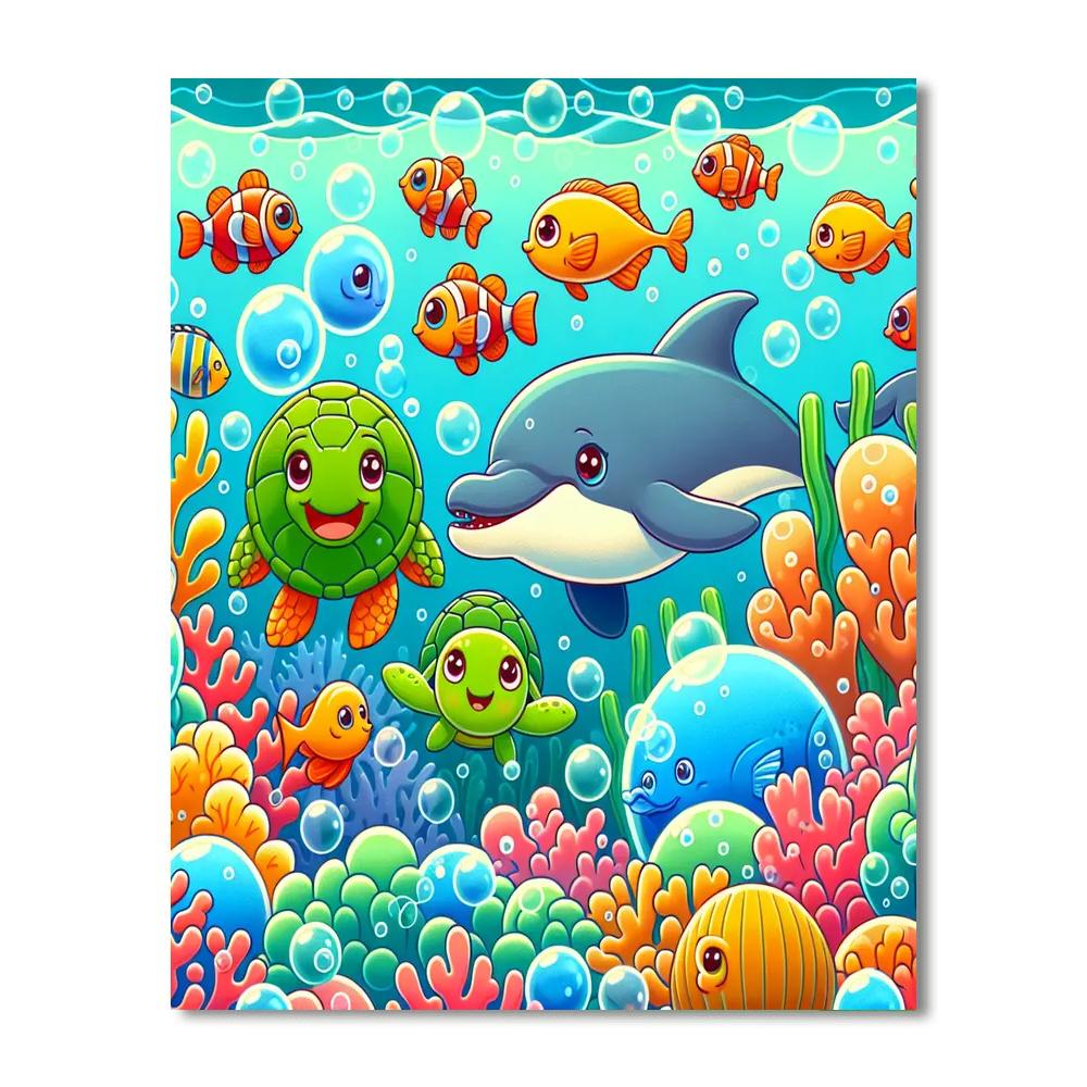 Happy Undersea World Painting By Numbers Kit