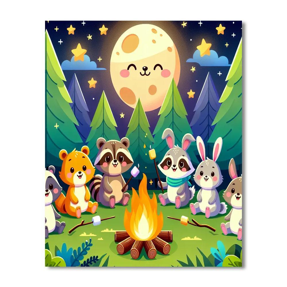 Adventurous Animal Campers Number Painting