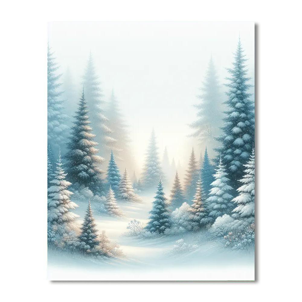 Charming Snowy Forest Paint By Numbers