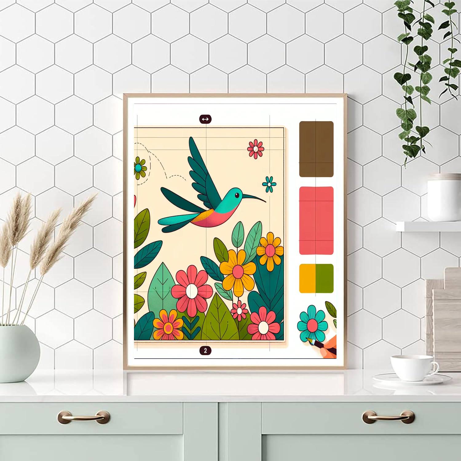 Hummingbird's Flower Dance Paint By Numbers Kits