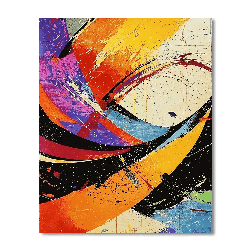 Pollock Inspired Abstract Whirls  Paint By Color