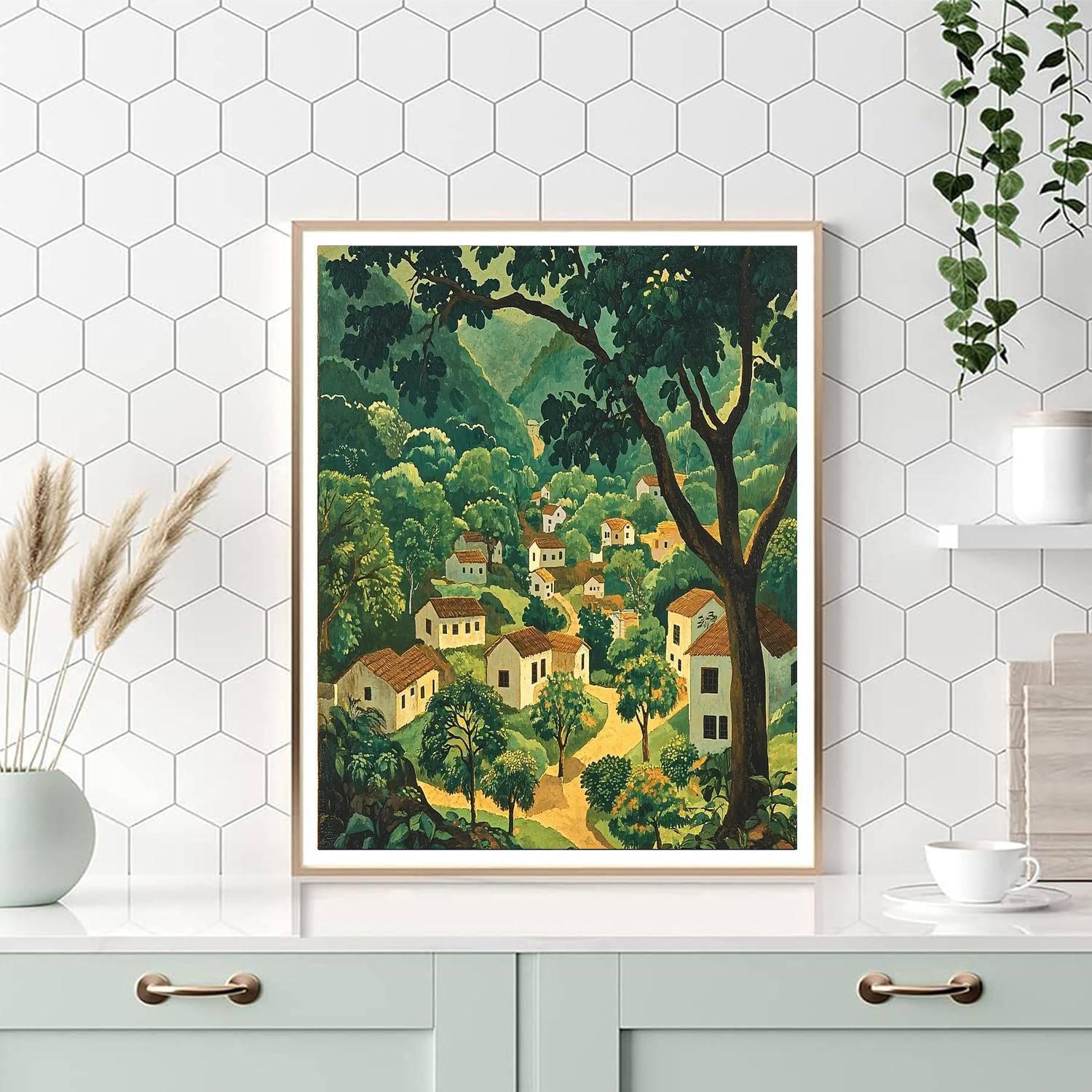 Nandalal Bose Inspired Verdant Village Vibes  Painting Number Kit