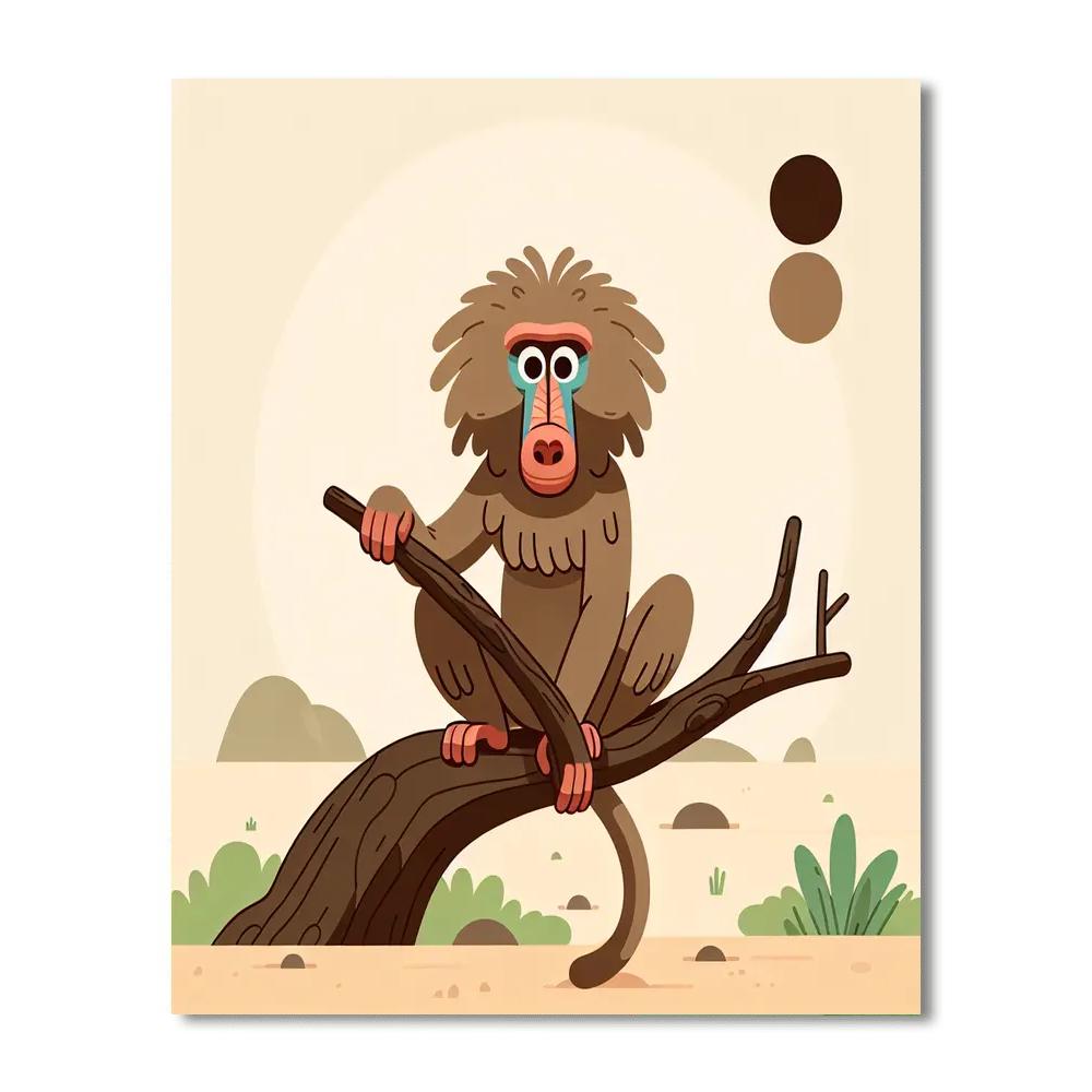Bouncy Baboon Paint By Numbers Art