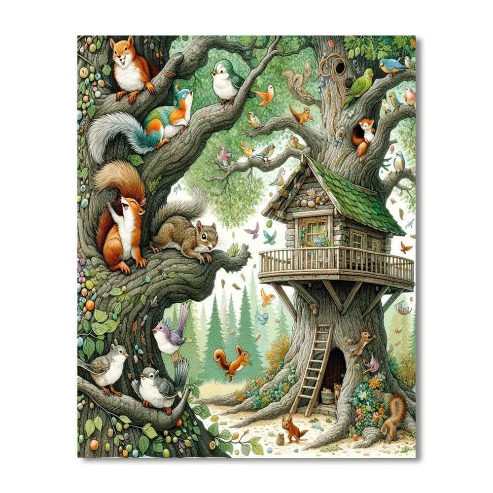 Charming Treehouse Adventure Paint By Color