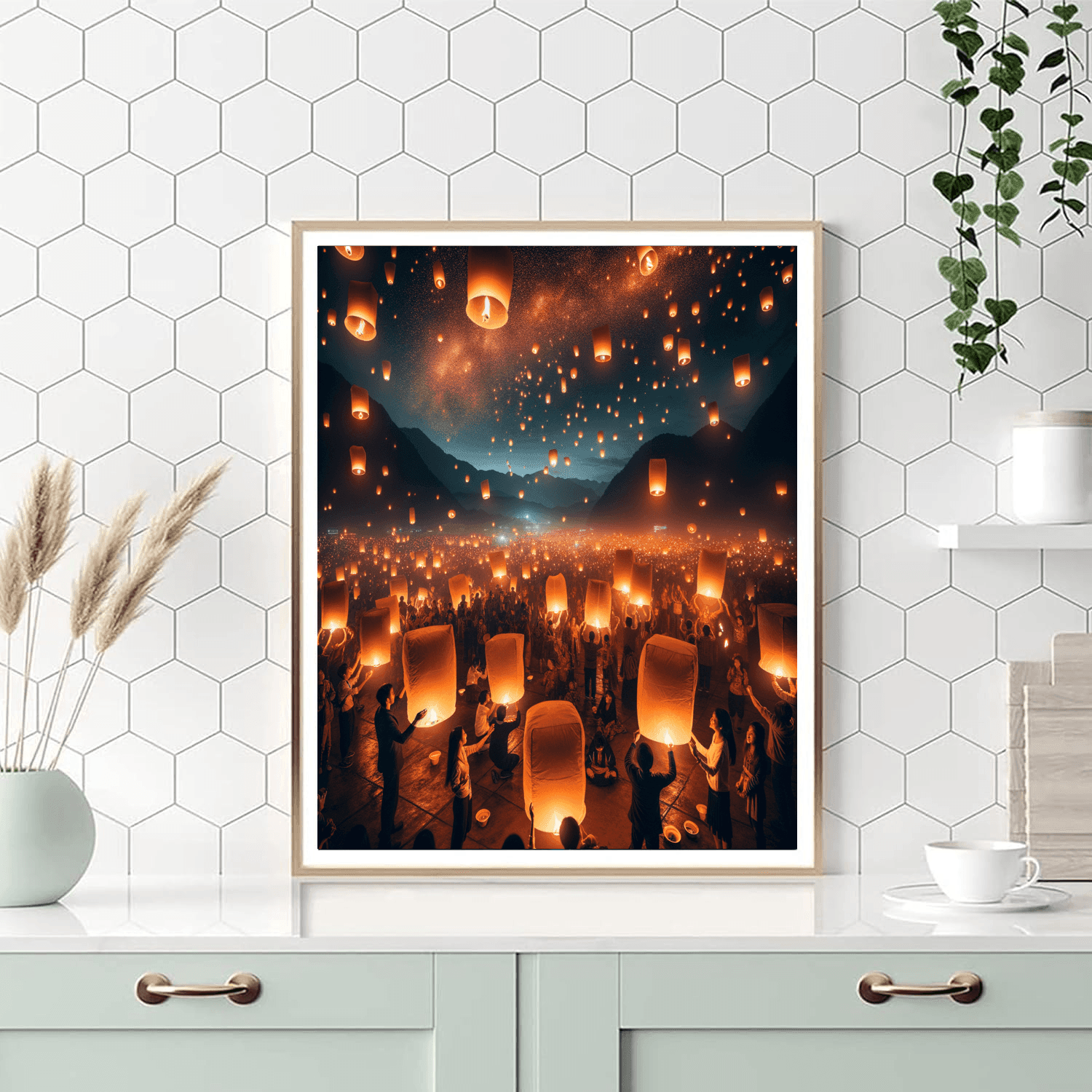 Pingxi Lantern Festival Painting By Numbers Kit