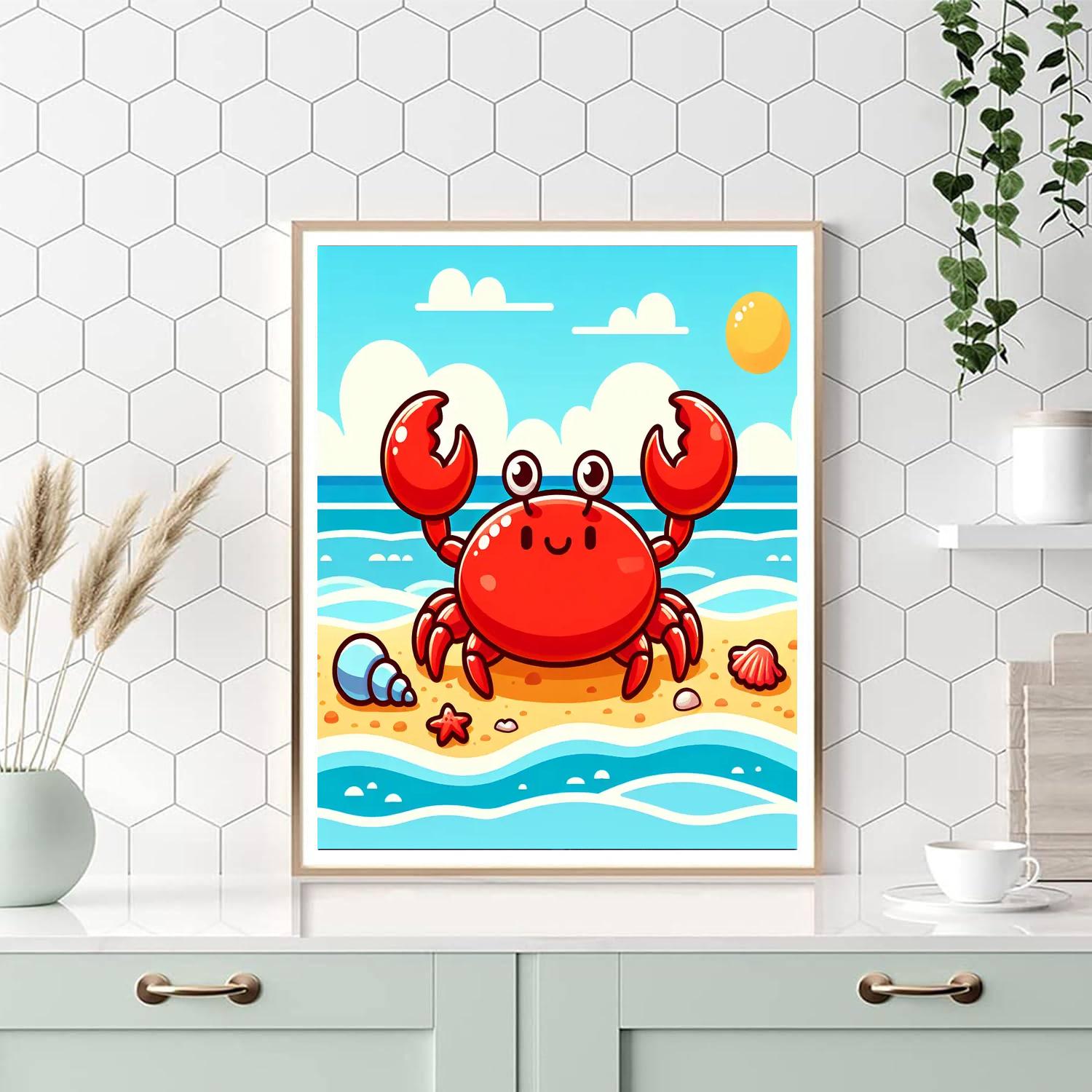 Curly Crab Painting Number Kit