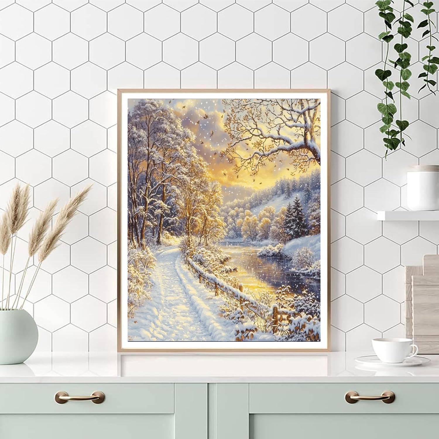 John Atkinson Grimshaw Inspired Frozen Whispers  Paint By Numbers Kits