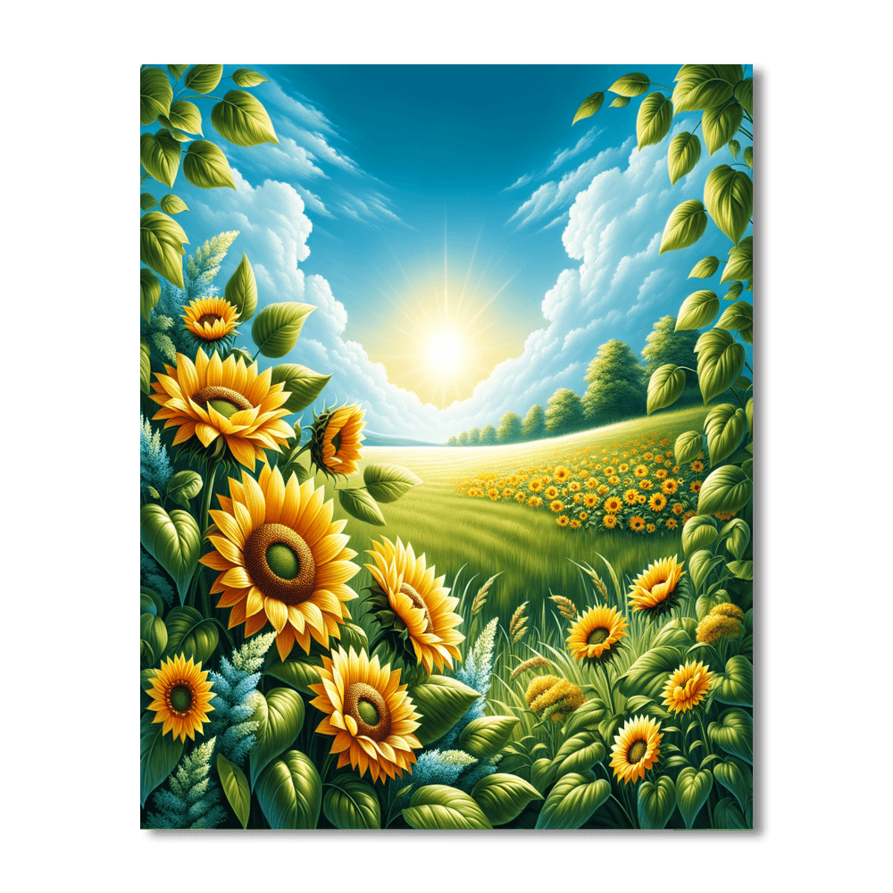 Cheerful Sunflower Meadow Paint By Numbers