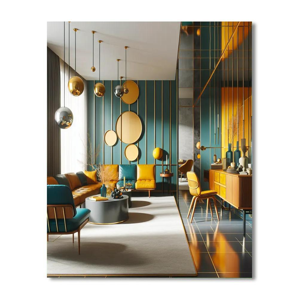 Chic Mid-century Modern Paint By Numbers Art