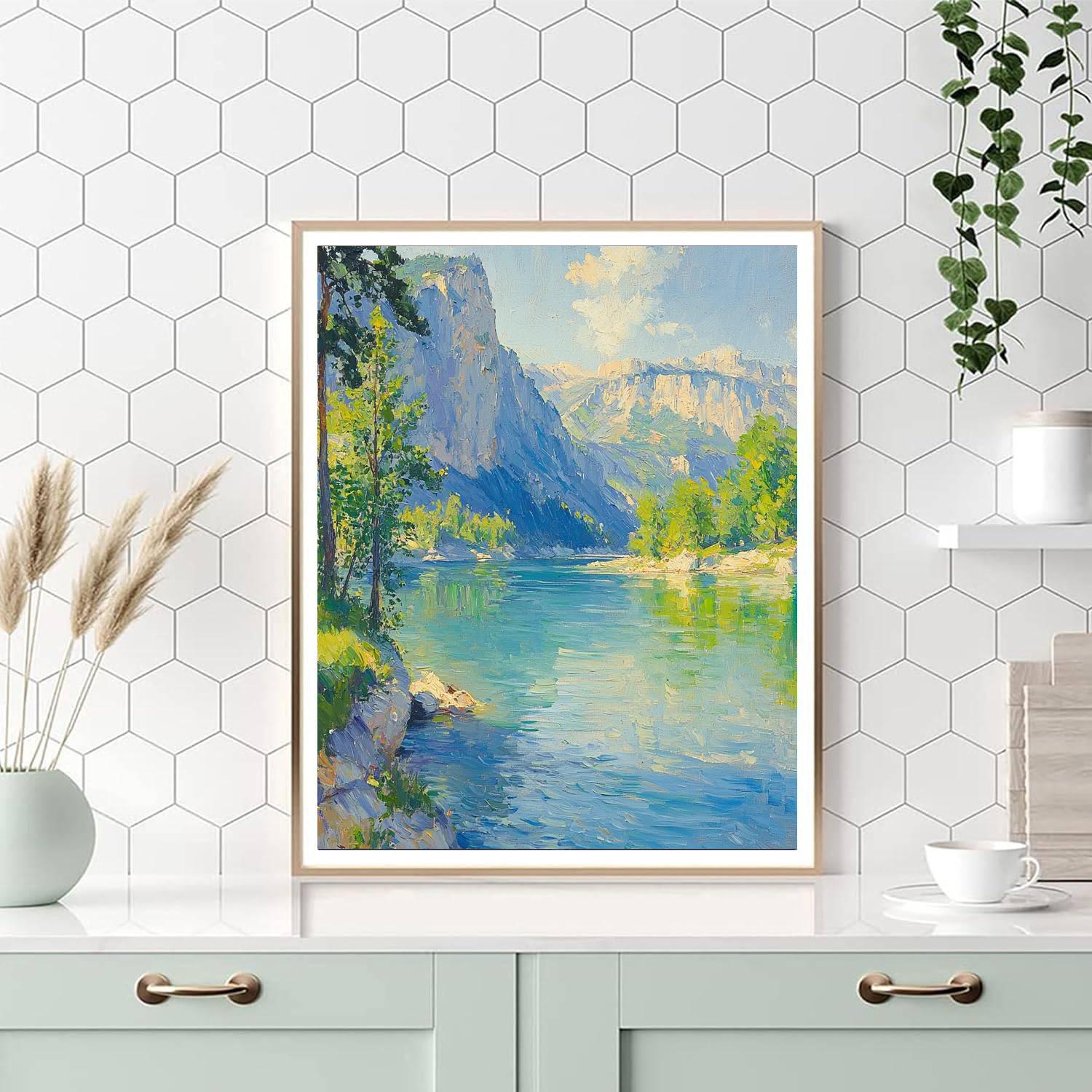 Paul Cézanne Inspired Calm River Path  Painting By Numbers Kit