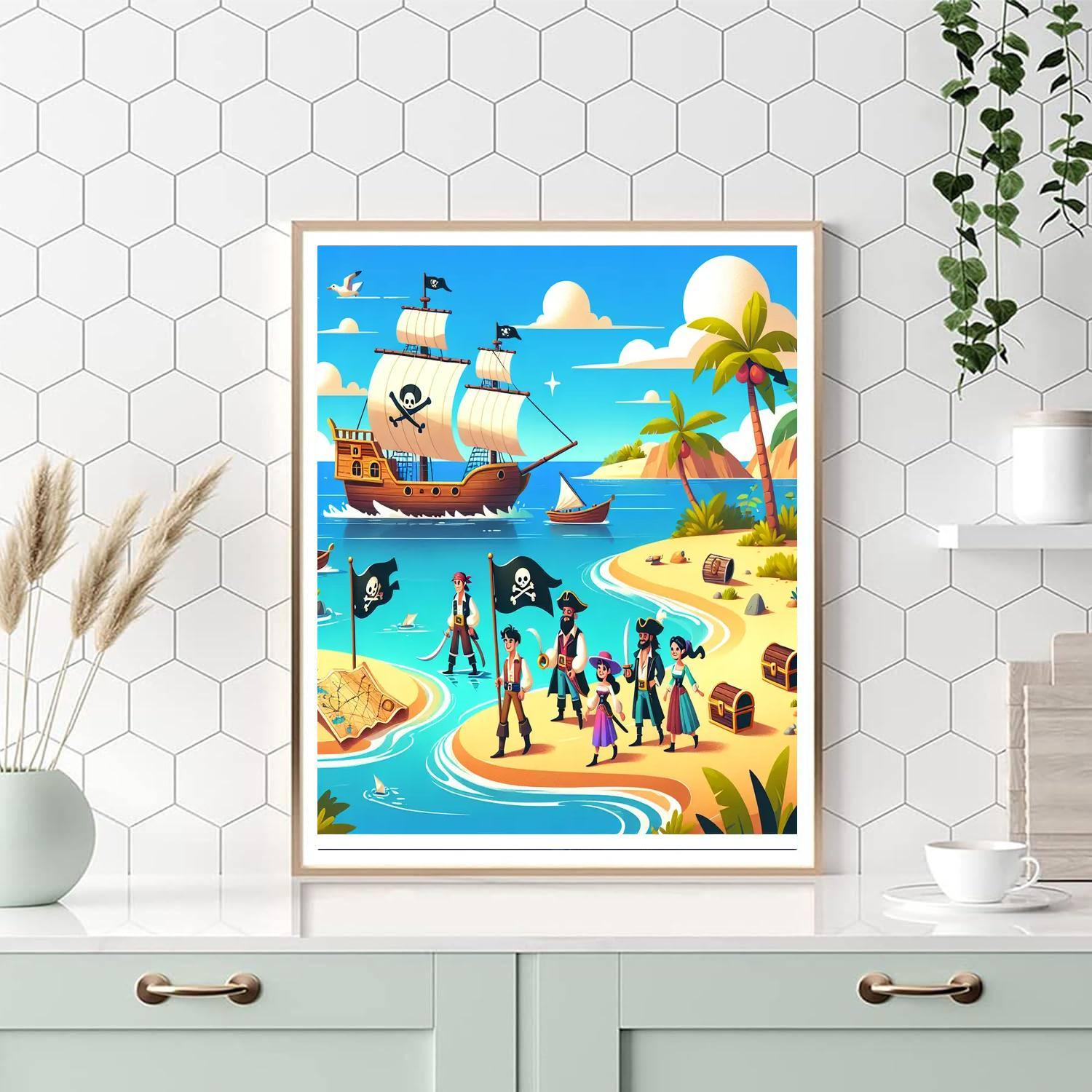Pirate's Cove Treasure Map Paint By Color