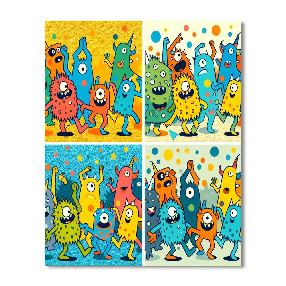 Monster Mayhem Fiesta Numbered Painting Kits